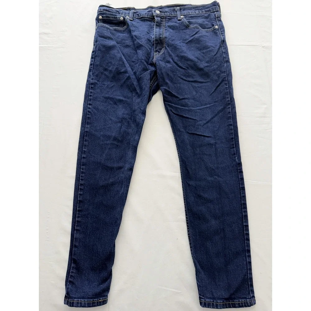 Levi's 512 Jeans Mens 38x32 Blue Dark Wash Slim Tapered Denim Pants Casual